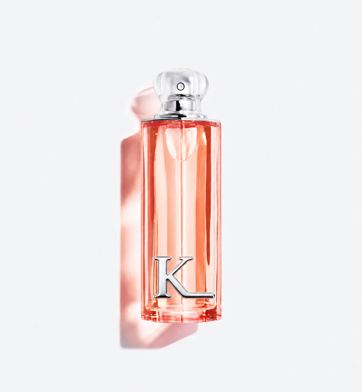 Kissing Light Peach fragrance bottle with silver K hardware