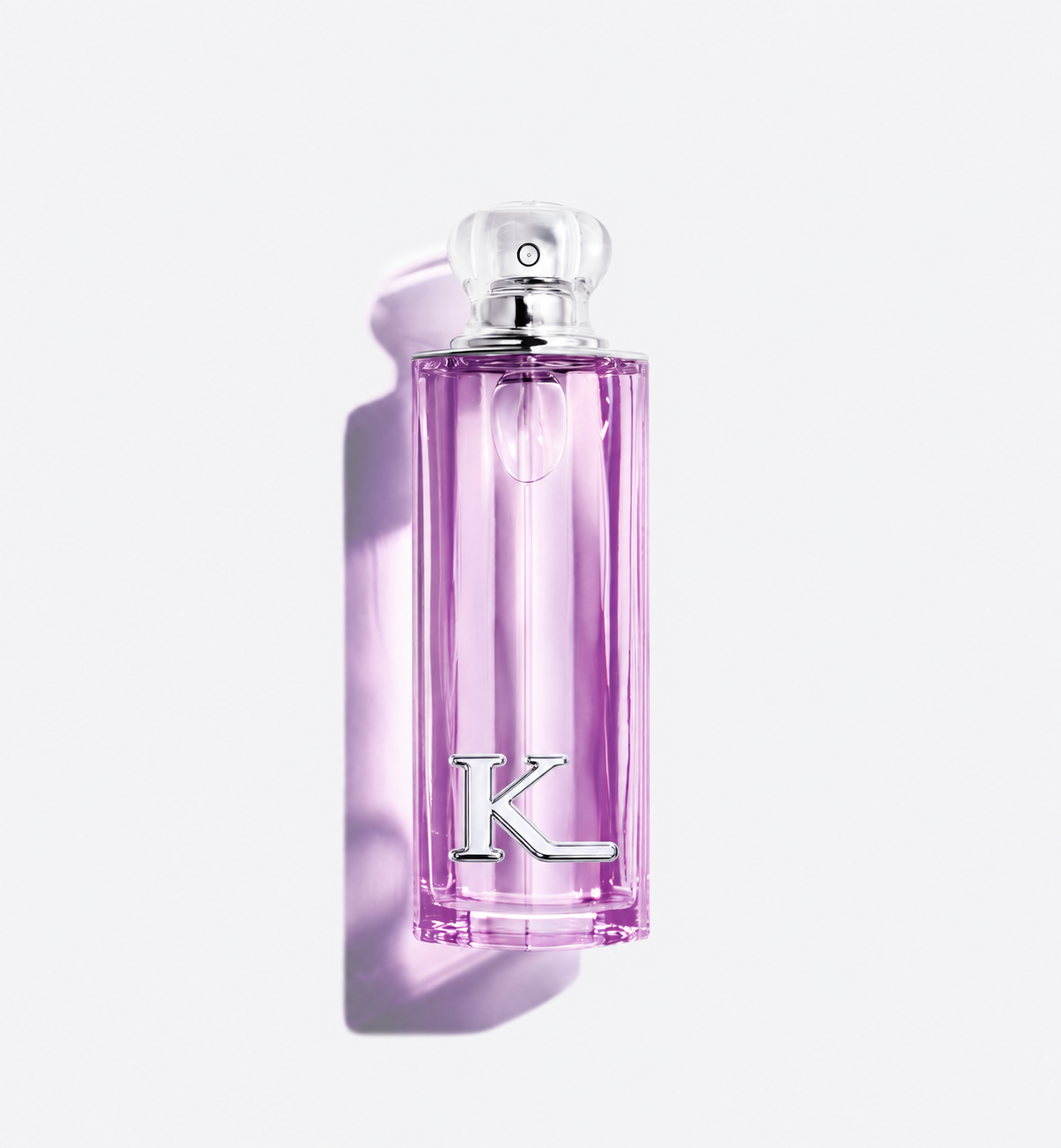 Kissing Light Purple fragrance bottle with silver K hardware